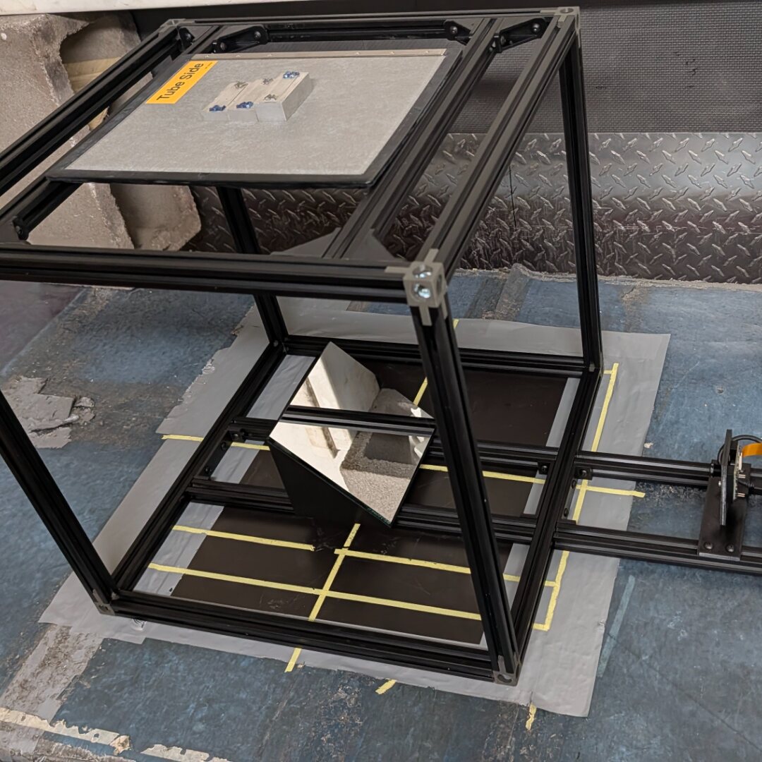Aperture imaging cage with 45° mirror
